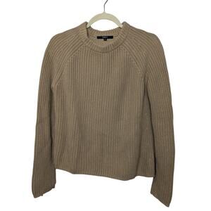 Quince Knit Crewneck 100% Organic Cotton Sweater Tan Beige Women's Size Small